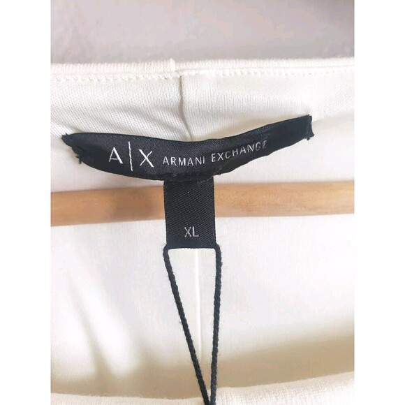 Armani Exchange Sheath Dress  Women's XL Cream Shoulder Zip Wool Blend NWT - Picture 2 of 9